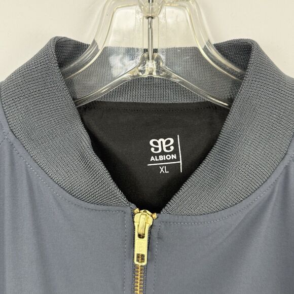 Albion Fit Women's Gray Gold Zipper Bomber Jacket Size XLarge - Picture 8 of 16